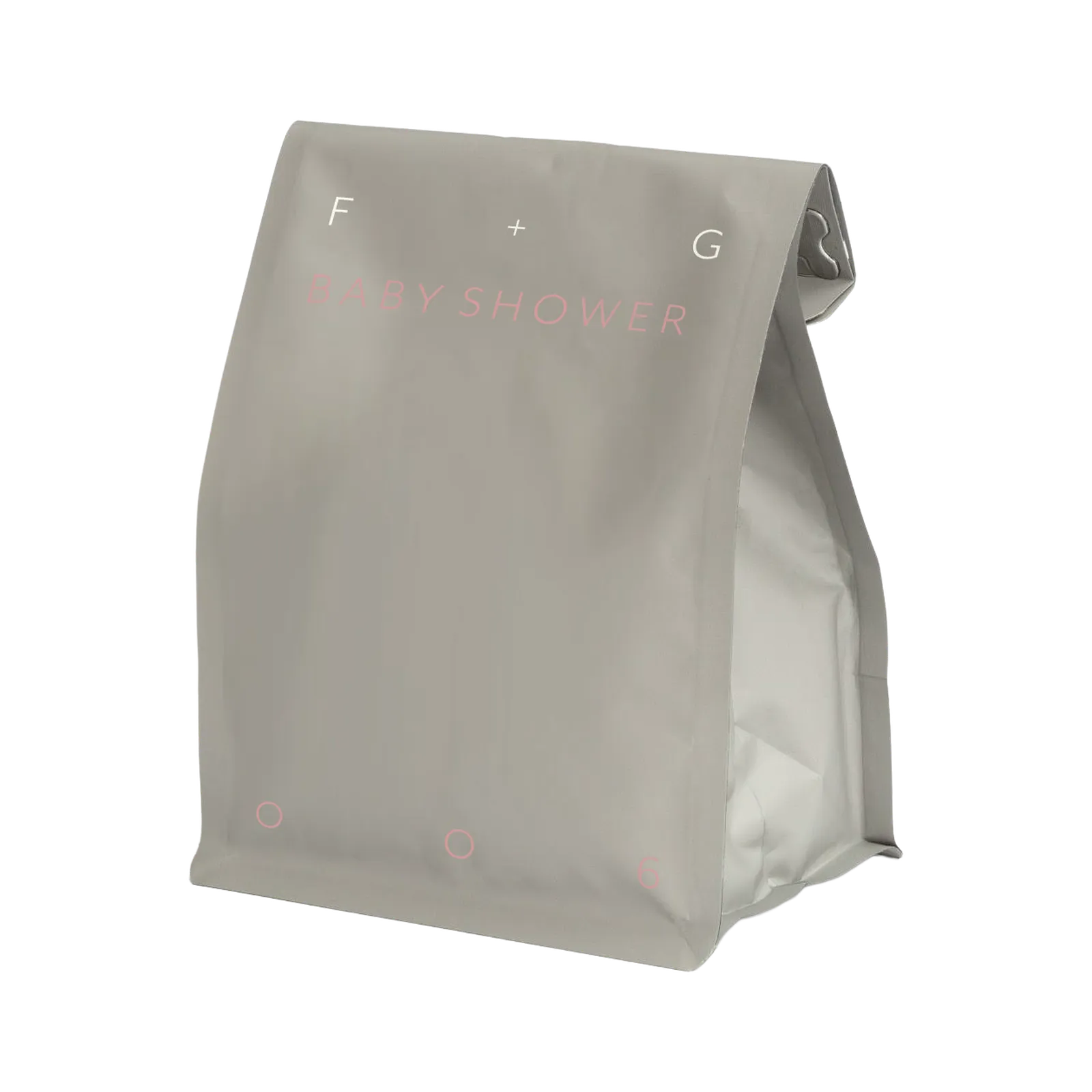 Baby Shower, bag front with the number 006
