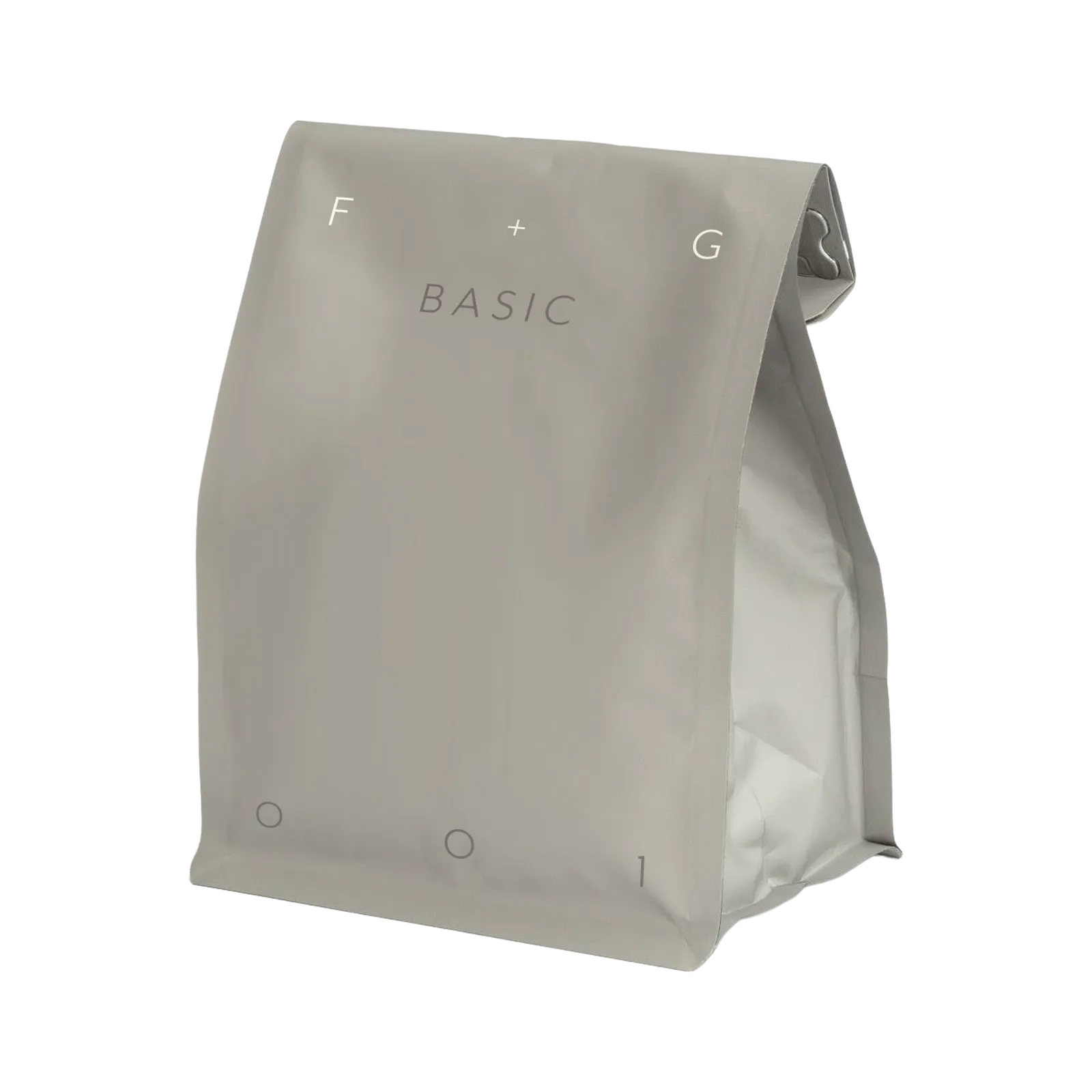 Basic, bag front with the number 001